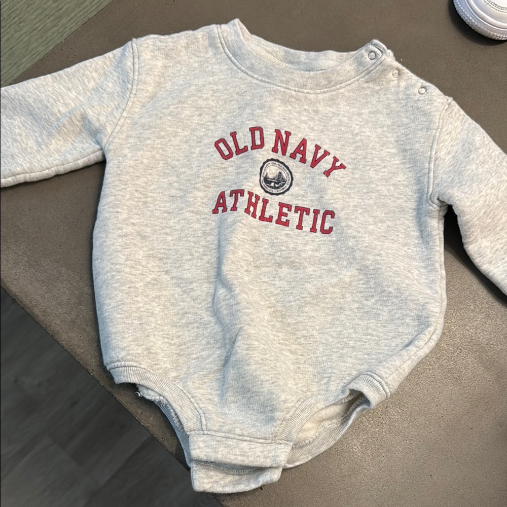 Old Navy Gray and Red Bodysuit One Piece